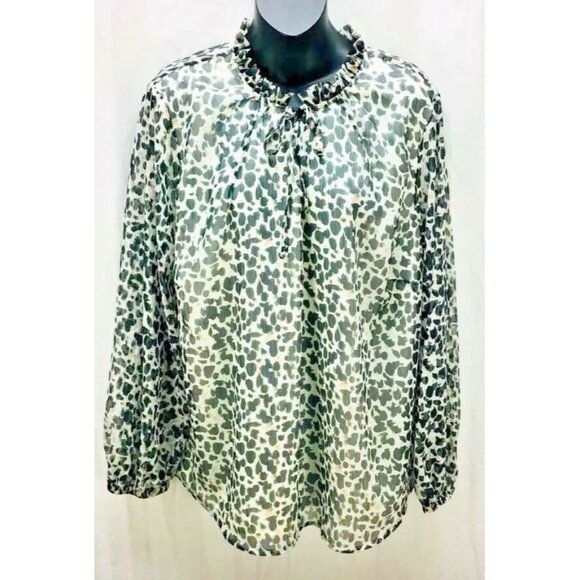 AVA & VIV Top Plus 2X Gray Animal Tunic Women New - Picture 1 of 5